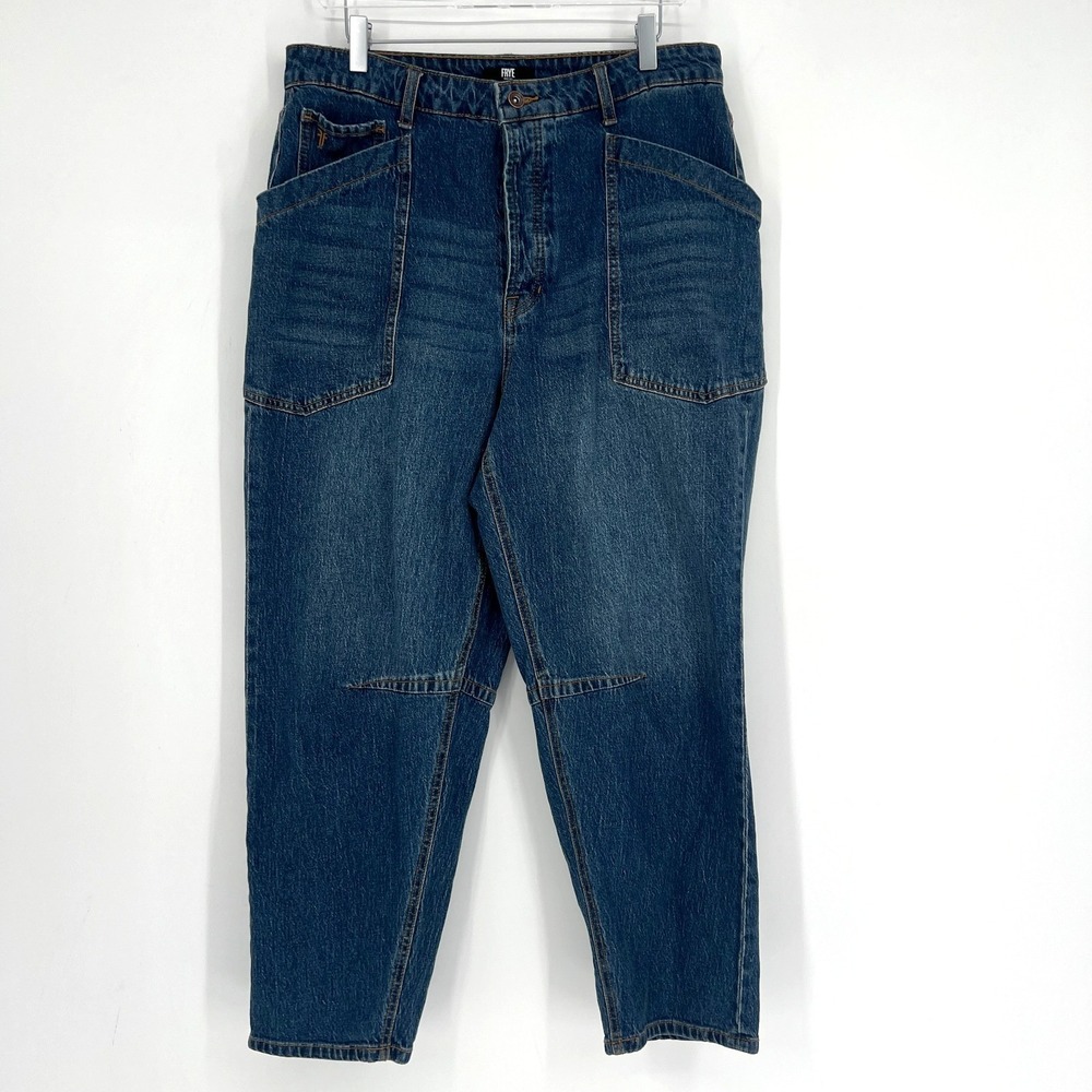 Frye Barrel Denim Jeans Womens 10 Blue Classic Boho Western High Rise‎